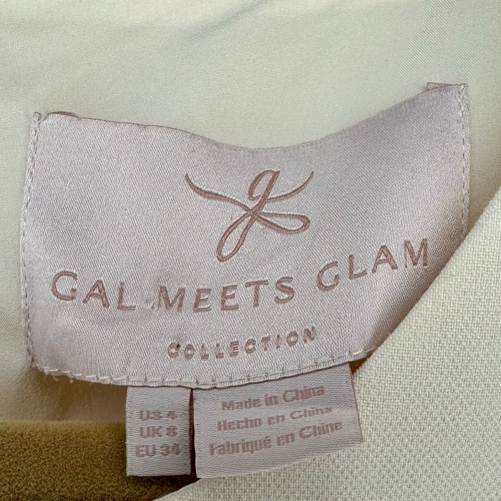 GAL MEETS GLAM Cecilia Cream Crepe Dress | Size: 4 - Picture 10 of 12